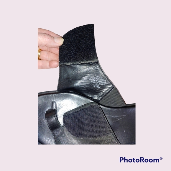 LIZFLEX Leather Slides Wide Velcro Strap Padded Leather Lining - Picture 9 of 9